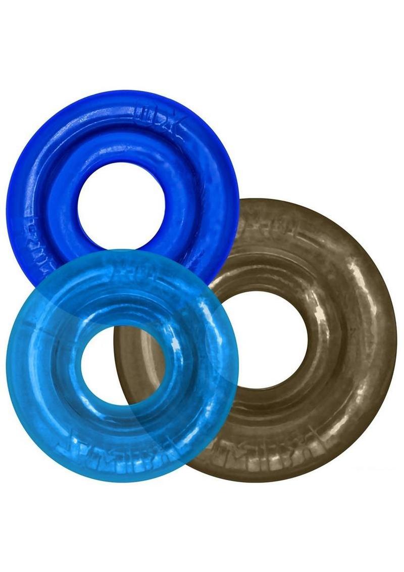 Oxballs Rimringz Multi Size Cock Rings (3 Pack) - Cool Blue