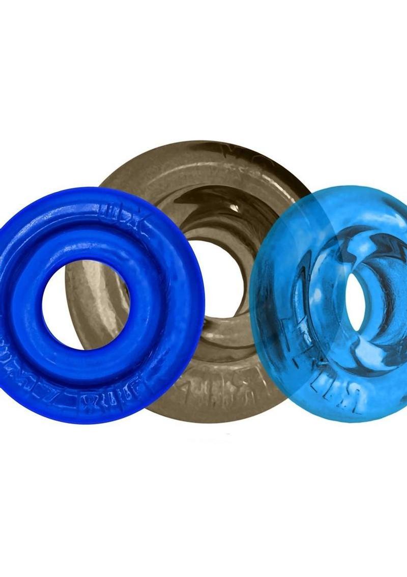 Oxballs Rimringz Multi Size Cock Rings (3 Pack) - Cool Blue