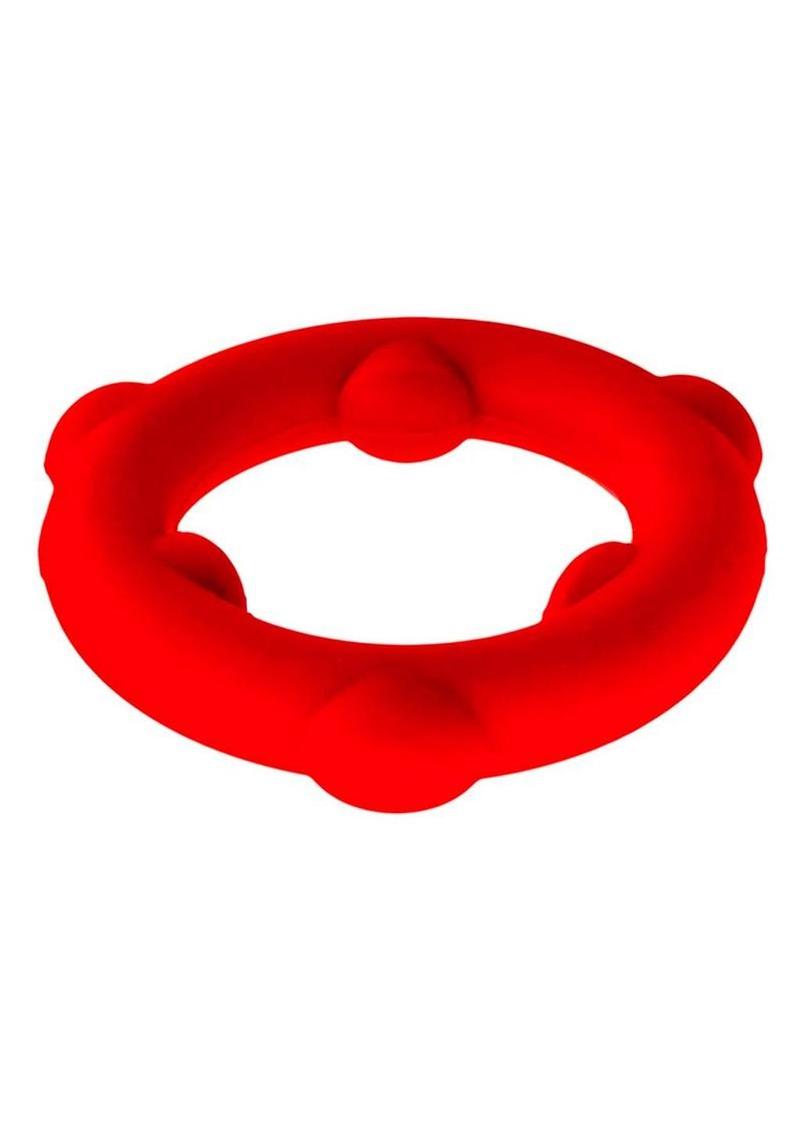 Oxballs Spinner Single Silicone Cock Ring - Red