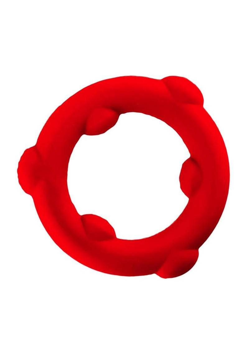 Oxballs Spinner Single Silicone Cock Ring - Red