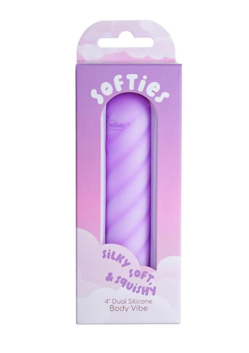 Softies Dual Rechargeable Silicone Body Bullet Vibrator 4in - Purple