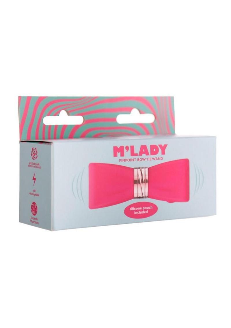 M'Lady Pinpoint Rechargeable Silicone Bow Tie Wand - Coral