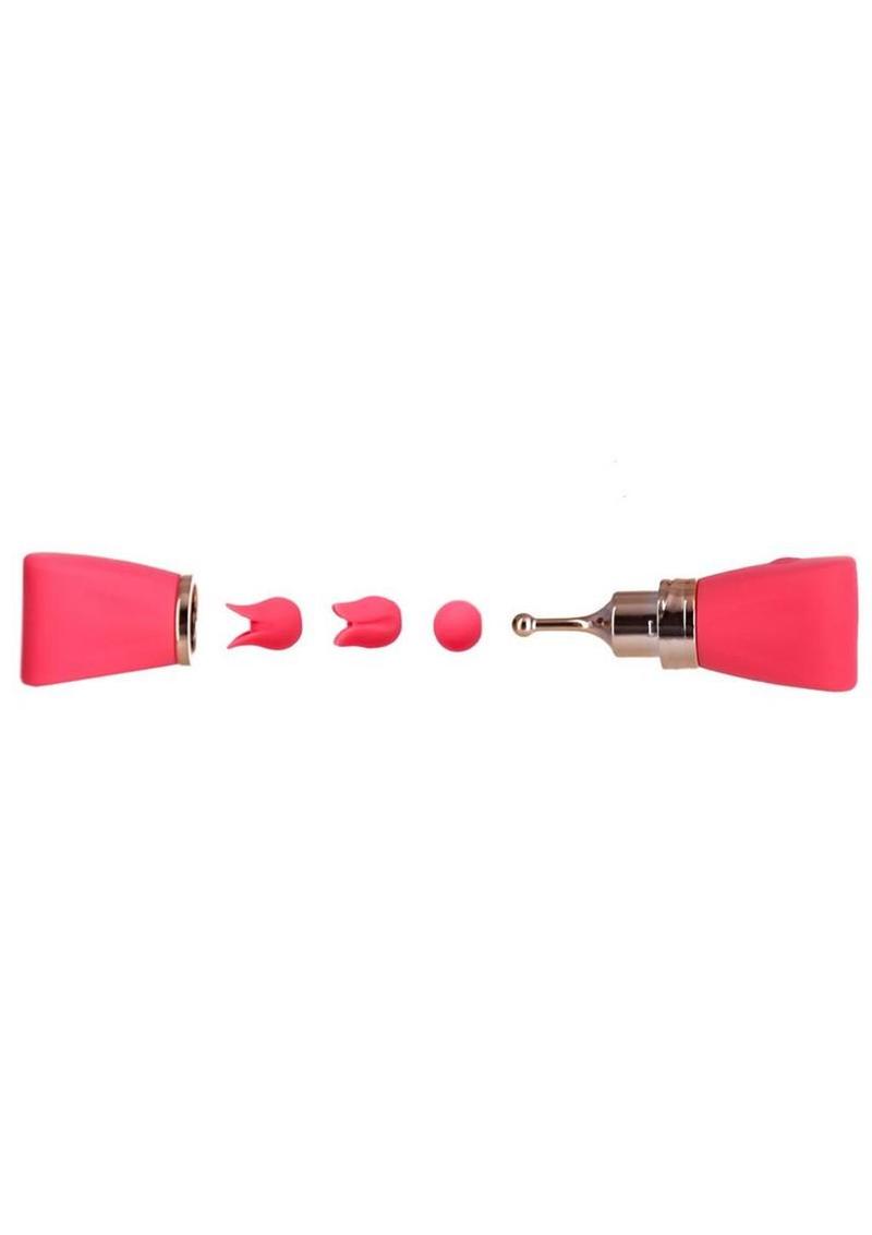 M'Lady Pinpoint Rechargeable Silicone Bow Tie Wand - Coral