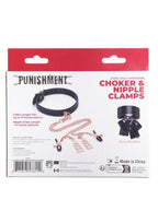 Punishment Choker & Nipple Clamps - Rose Gold