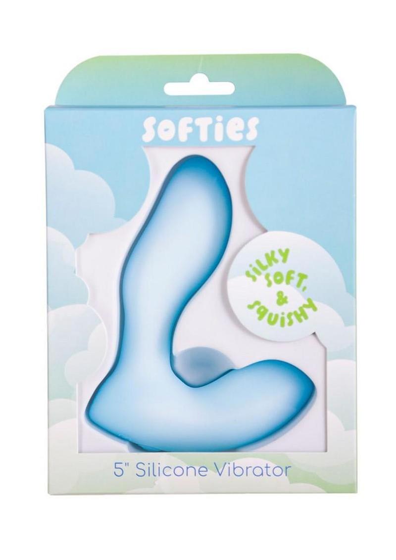 Softies Dual Rechargeable Silicone Vibrator 5in - Blue