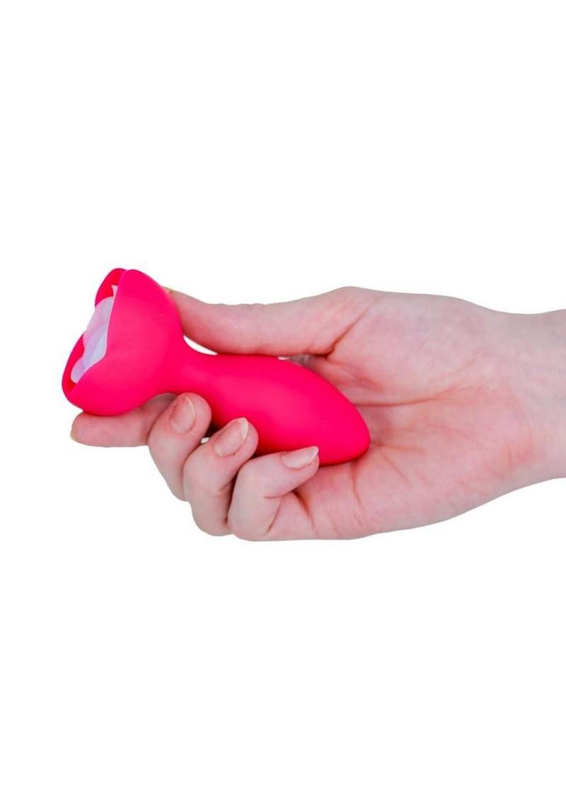 M'Lady Light Up Rotating Rechargeable Silicone Anal Plug - Pink