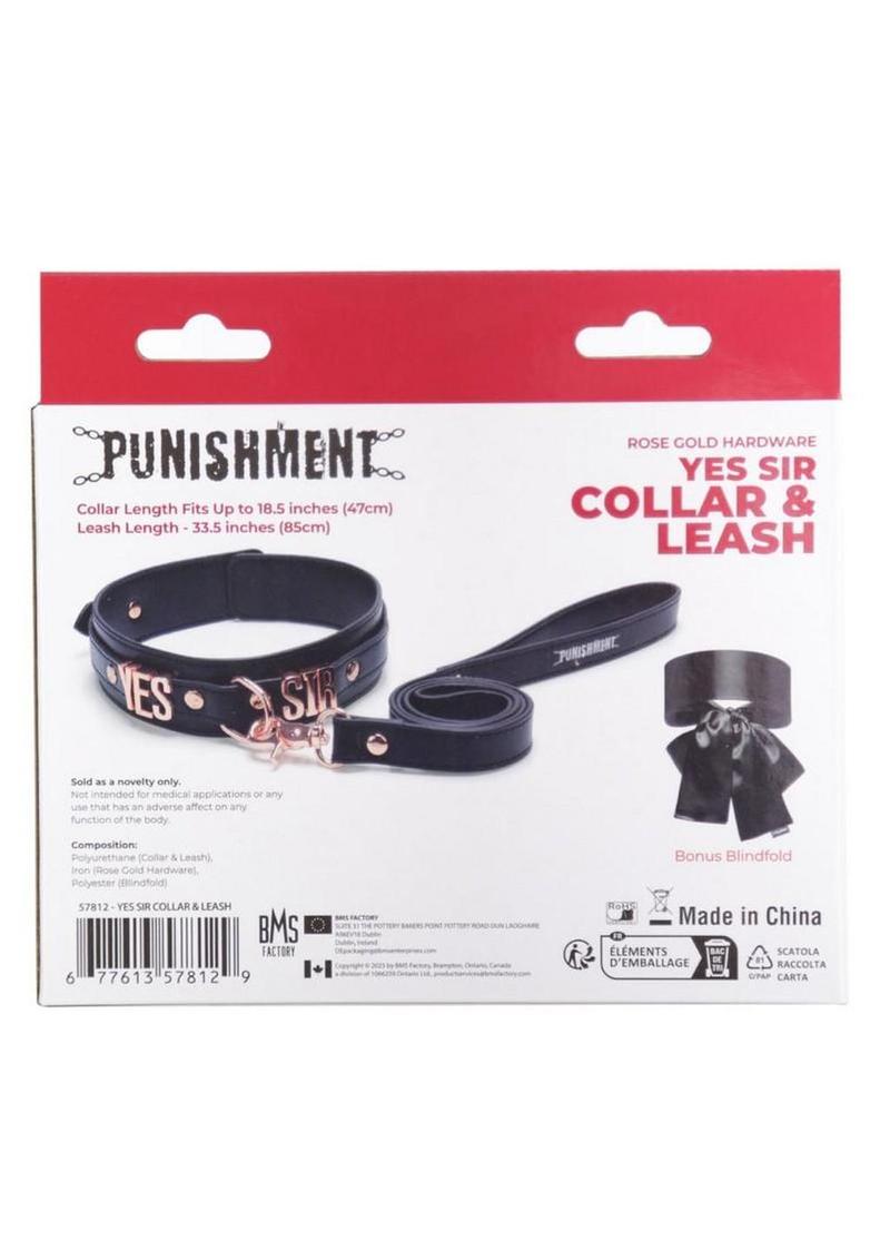 Punishment Yes Sir Collar/Leash - Rose Gold