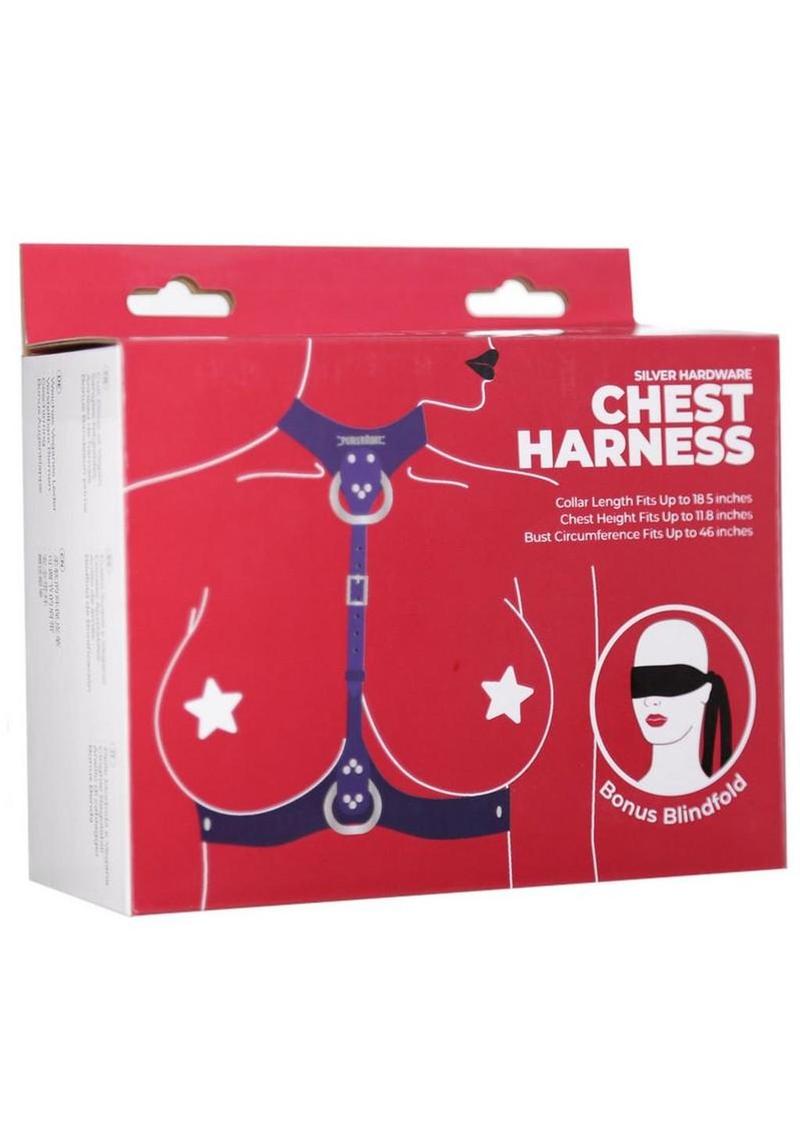 Punishment Body Harness - Purple/Silver