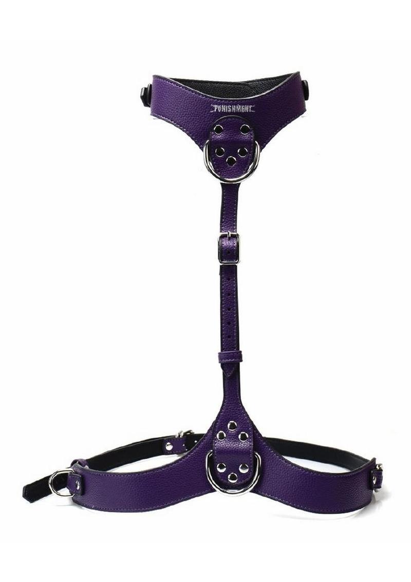 Punishment Body Harness - Purple/Silver