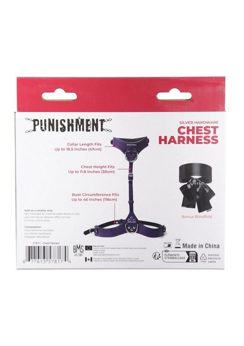 Punishment Body Harness - Purple/Silver