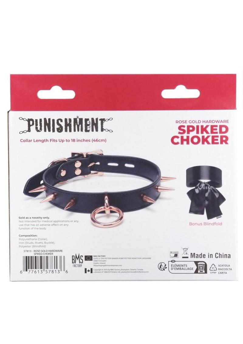 Punishment Spiked Choker - Rose Gold