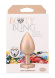 Booty Bling Heart Diamond Jeweled Wearable Metal Plug - Large - Gold
