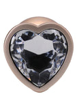 Booty Bling Heart Diamond Jeweled Wearable Metal Plug - Large - Gold