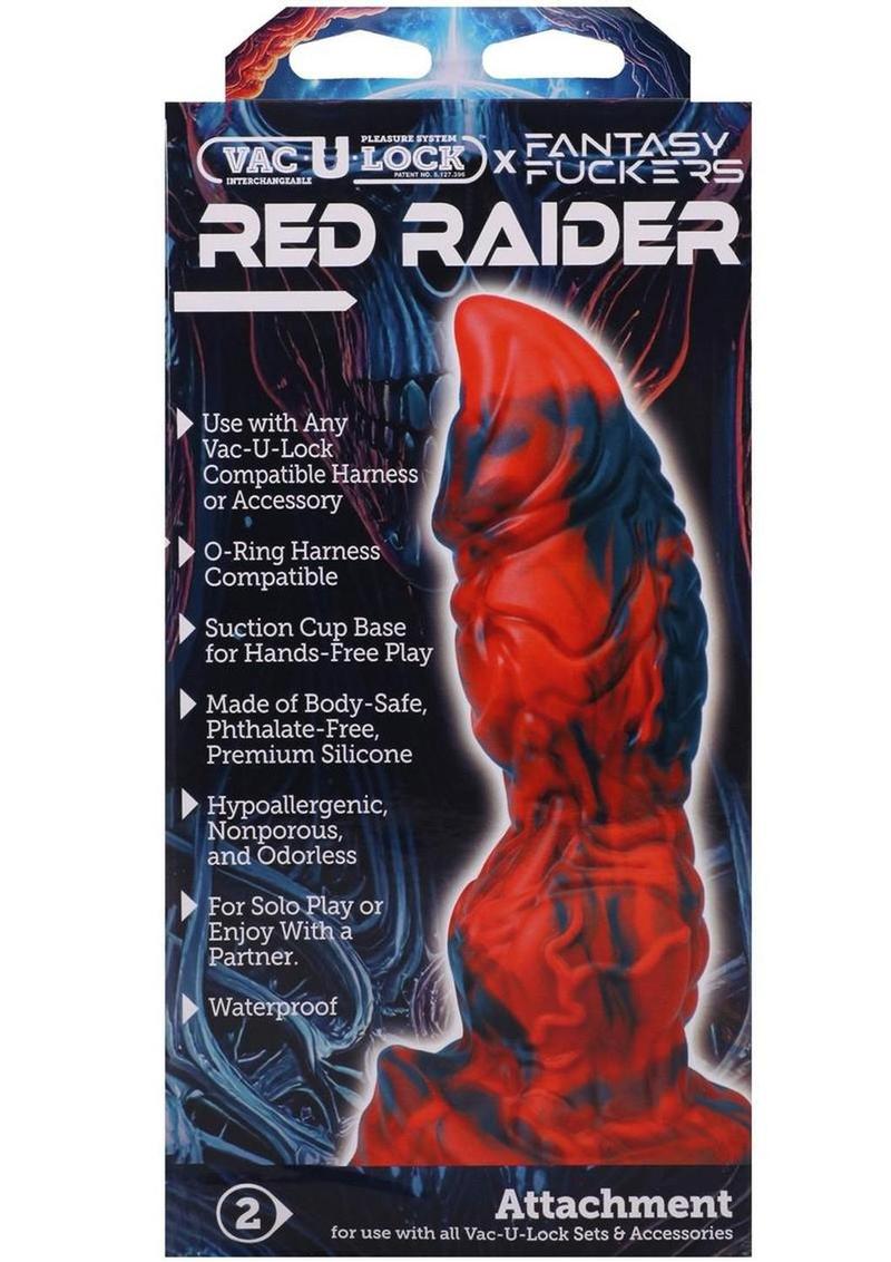 Vac-U-Lock Fantasy Fuckers Red Raider Silicone Dildo - Red