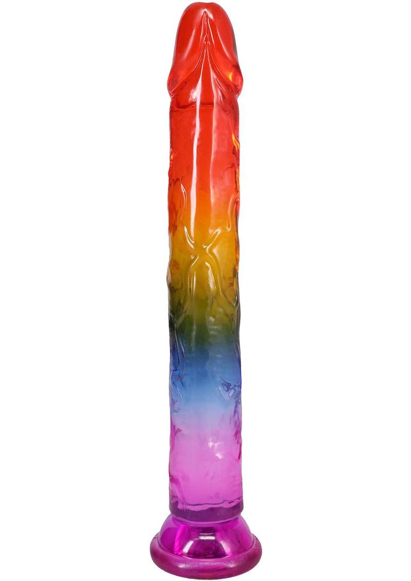 Crystal Jellies Dildo 8.5in - Rainbow