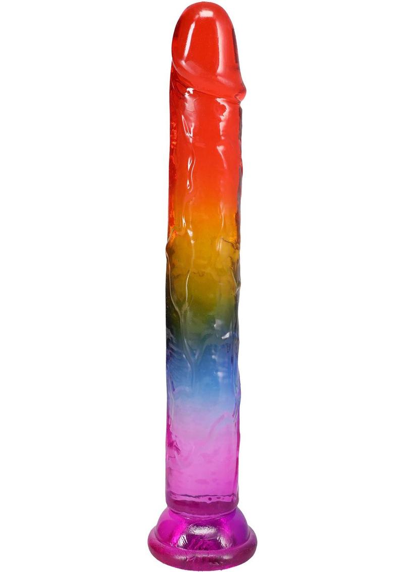 Crystal Jellies Dildo 8.5in - Rainbow