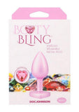 Booty Bling Heart Diamond Jeweled Wearable Metal Plug - Small - Pink