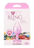 Booty Bling Heart Diamond Jeweled Wearable Metal Plug - Medium - Pink
