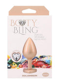 Booty Bling Heart Diamond Jeweled Wearable Metal Plug - Medium - Gold
