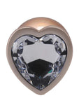 Booty Bling Heart Diamond Jeweled Wearable Metal Plug - Medium - Gold