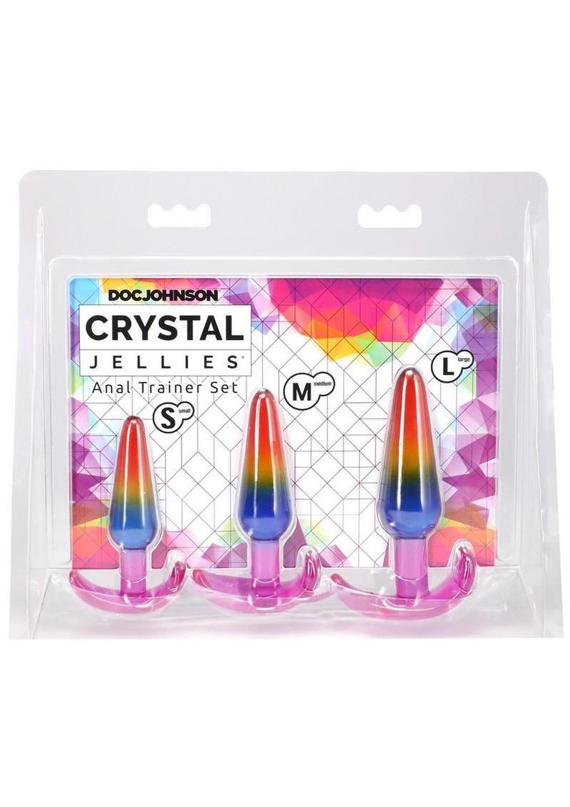 Crystal Jellies Anal Trainer Set (3pc Set) - Rainbow