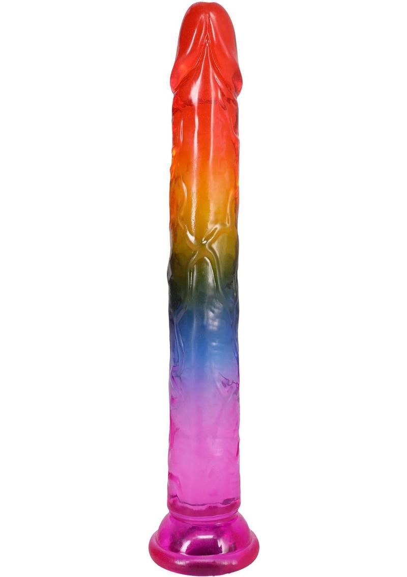 Crystal Jellies Dildo 7.5in - Rainbow