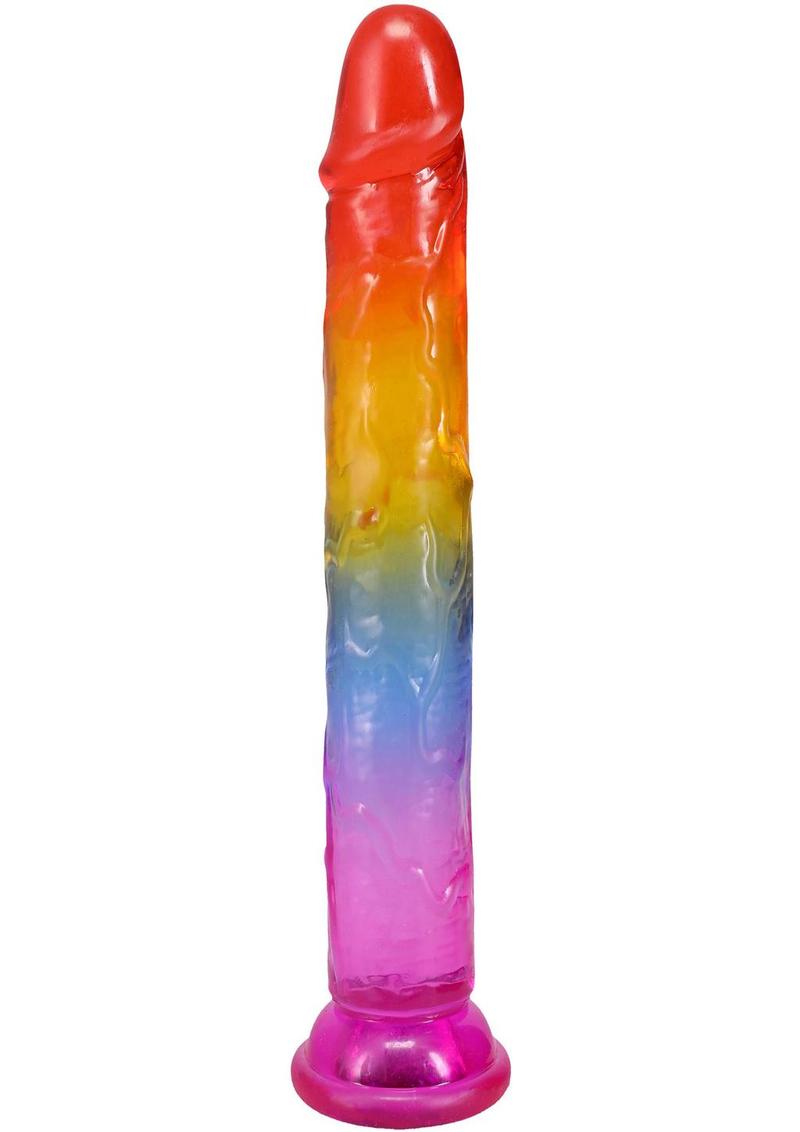 Crystal Jellies Dildo 7in - Rainbow