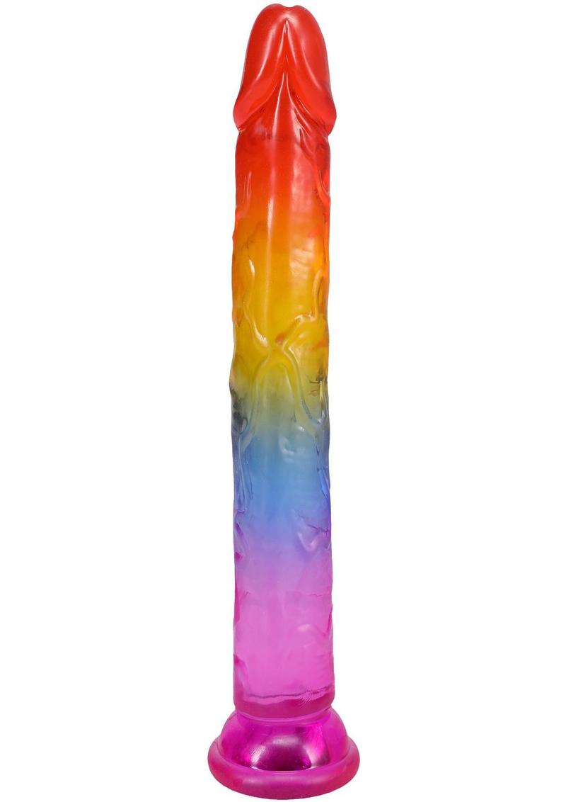 Crystal Jellies Dildo 7in - Rainbow