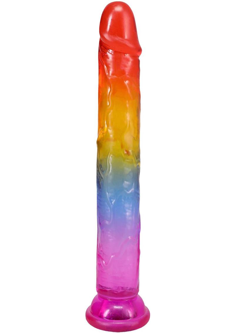 Crystal Jellies Dildo 7in - Rainbow