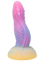 Vac-U-Lock Fantasy Fuckers Dragon's Tongue Glow in the Dark Silicone Dildo - Multicolor
