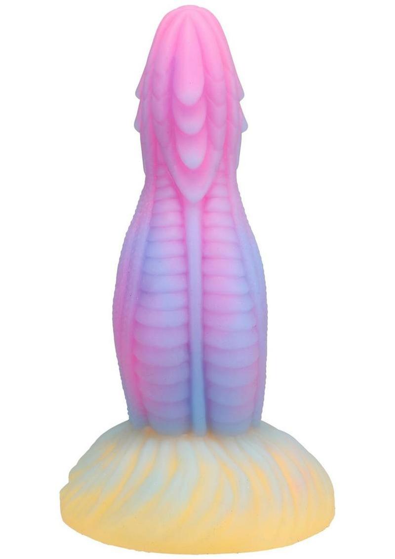 Vac-U-Lock Fantasy Fuckers Dragon's Tongue Glow in the Dark Silicone Dildo - Multicolor