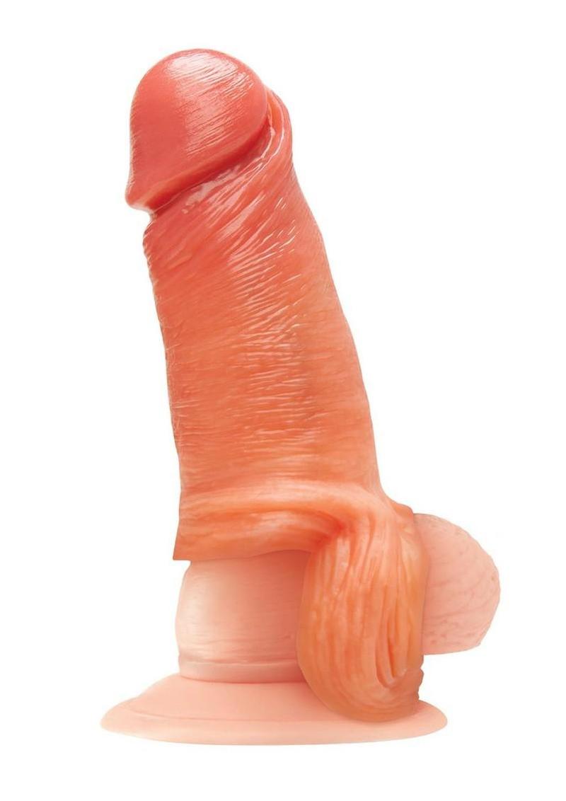 Blueline Super Real Penis Silicone Extension Sleeve with Ball Constriction Loop 4in - Vanilla