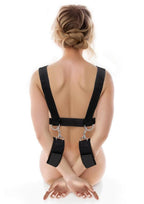 Lux Fetish Position Pal Harness with Removable Thigh Cuffs - Black