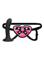 Lux Fetish Strap-on & Dildo 6in Set - Black/Pink
