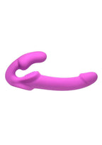 Simply Sweet Candy Crush Vibrating Rechargeable Silicone Strapless Strap-On with Remote - Purple