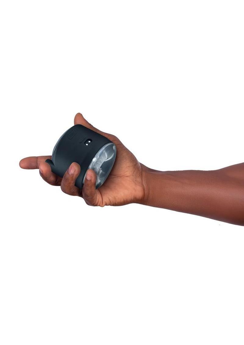 Kiiroo Powershot Interactive Dual Motor Rechargeable Silicone Male Vibrating Masturbator - Black/Clear