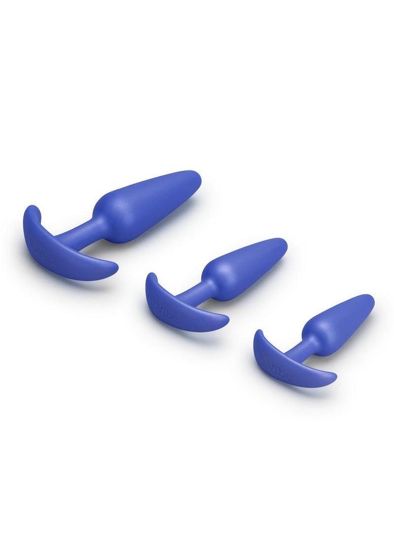 B-Vibe Butties Beginner Booty Bundle Silicone Anal Plug Set (3 Piece) - Blue
