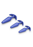B-Vibe Butties Beginner Booty Bundle Silicone Anal Plug Set (3 Piece) - Blue