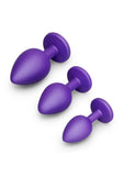 B-Vibe Jewel Butties Bundle Silicone Anal Plug Set (3 Piece) - Purple