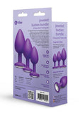 B-Vibe Jewel Butties Bundle Silicone Anal Plug Set (3 Piece) - Purple