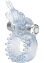 Couple's Enhancers Butterfly Ring Vibrating Cock Ring with Clitoral Stimulation - Clear