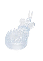 Couple's Enhancers Butterfly Ring Vibrating Cock Ring with Clitoral Stimulation - Clear