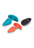 B-Vibe Butties Silicone Anal Training Set with Remote Control (2 Piece) - Teal/Orange