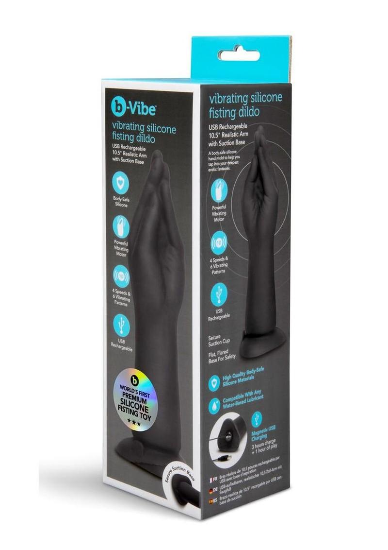B-Vibe Vibrating Silicone Fisting Dildo - Chocolate