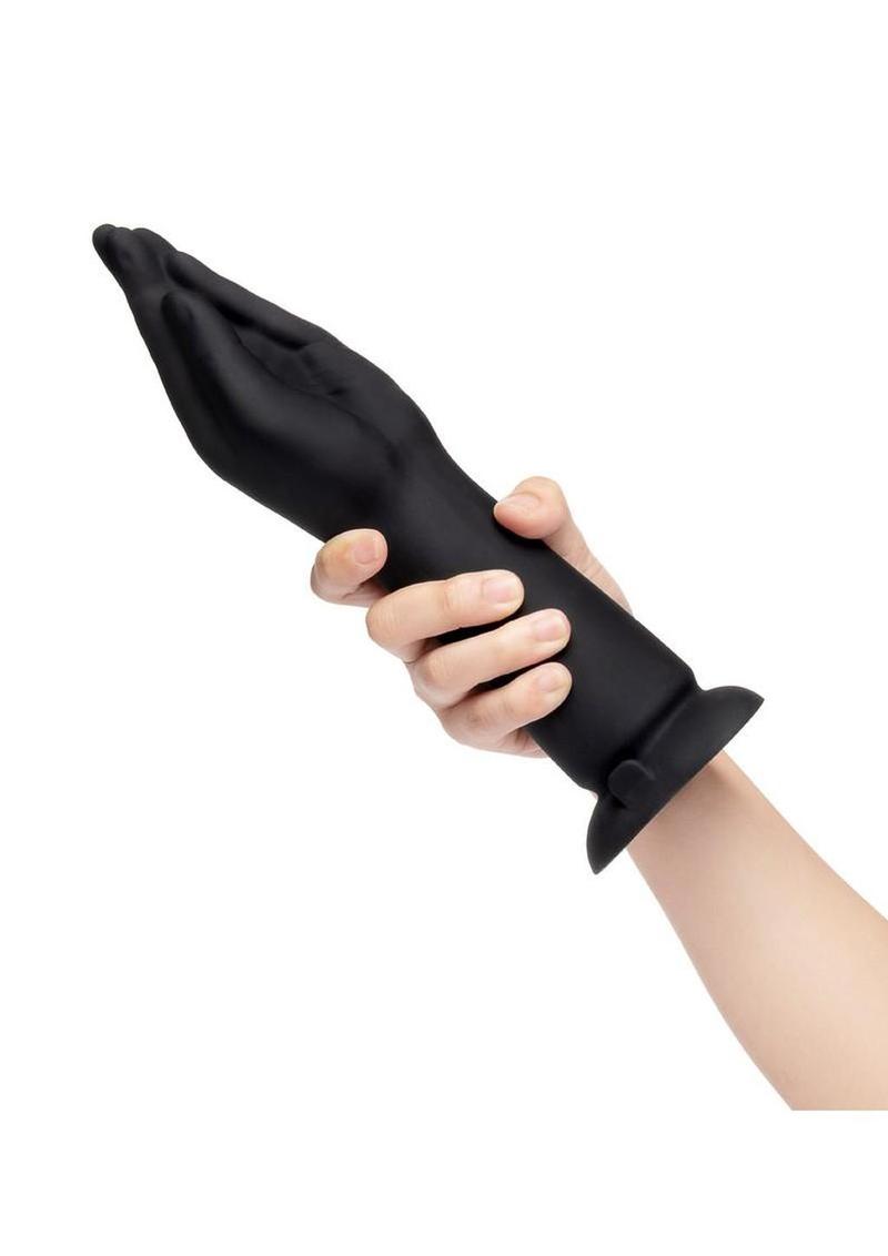 B-Vibe Vibrating Silicone Fisting Dildo - Chocolate
