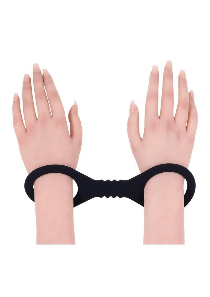 Sex & Mischief Shadow Silicone Cuffs - Small - Black
