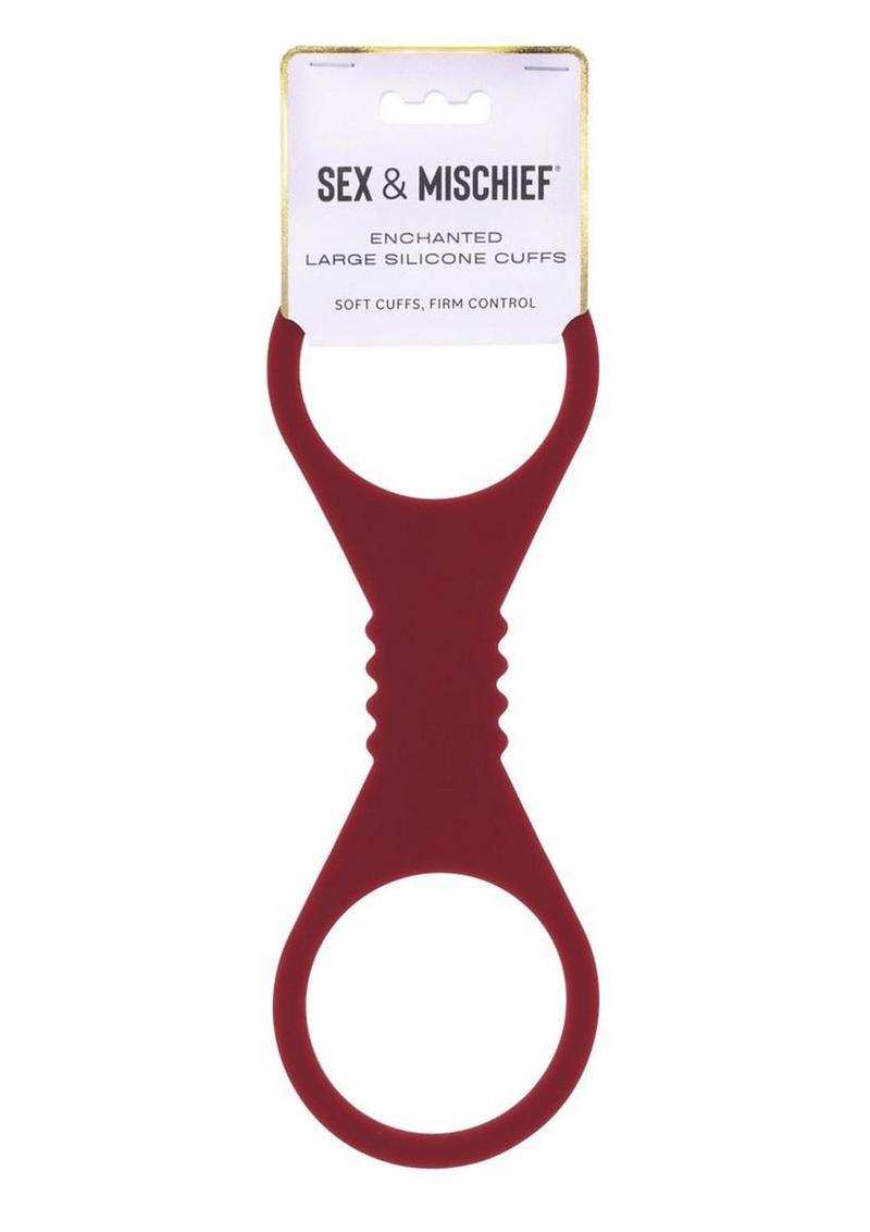 Sex & Mischief Enchanted Silicone Cuffs - Large - Red