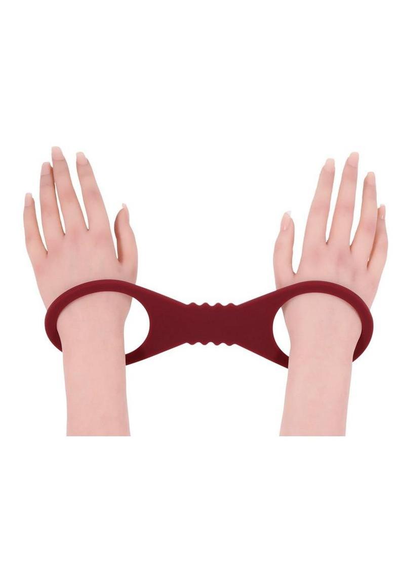 Sex & Mischief Enchanted Silicone Cuffs - Large - Red