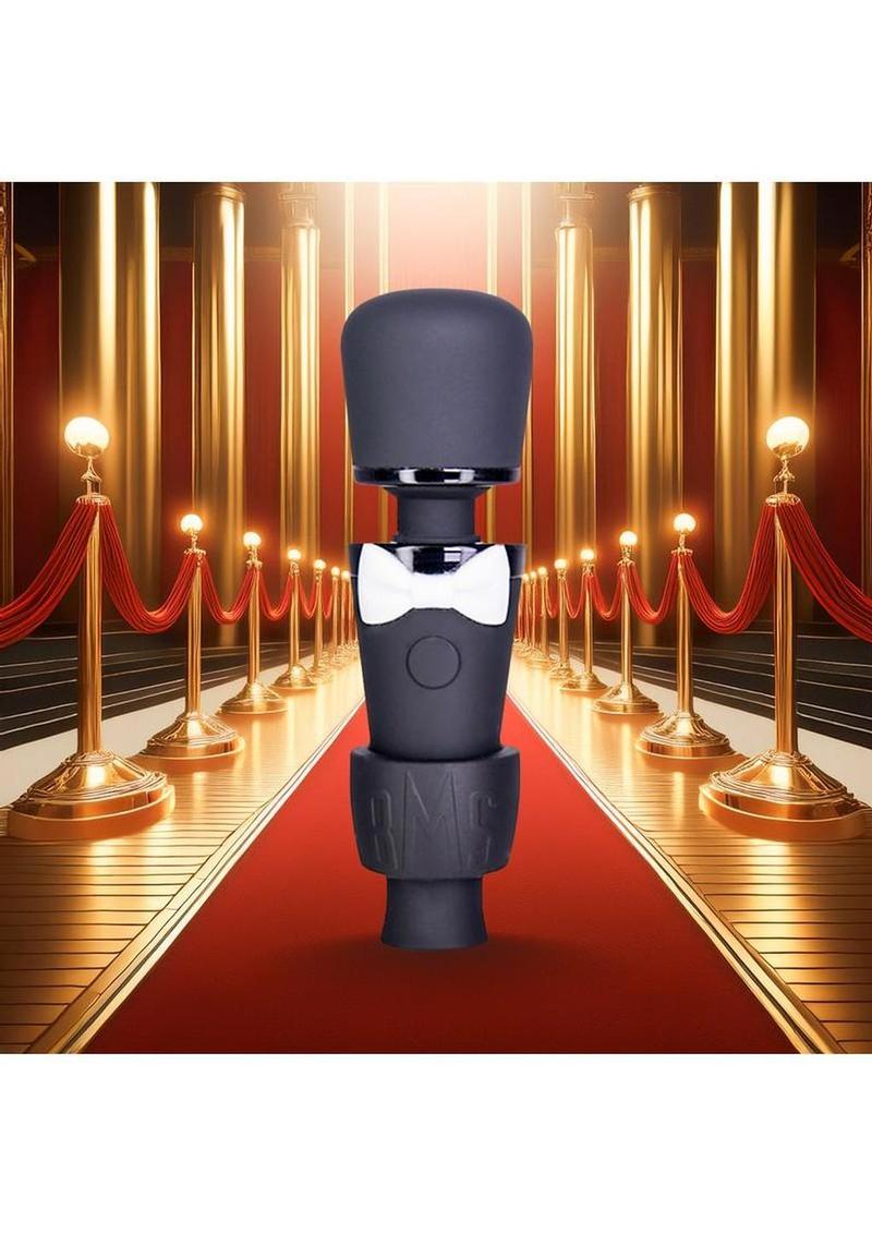 BMS Factory Black Tie Affair Bowtie Rechargeable Silicone Wand - Black/White