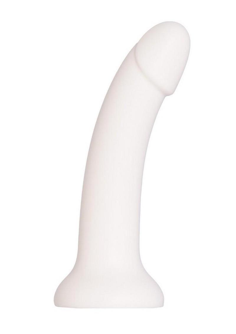 BMS Factory Liquid Silicone Dong with Suction Cup 7in - White